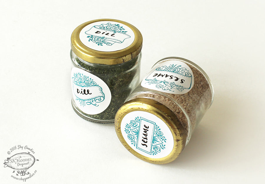 Lovely Labels: Small Round BLUE: Set of 24