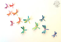 3 packs of 24 Decorative Paper Dragonflies = 72 Dragonflies
