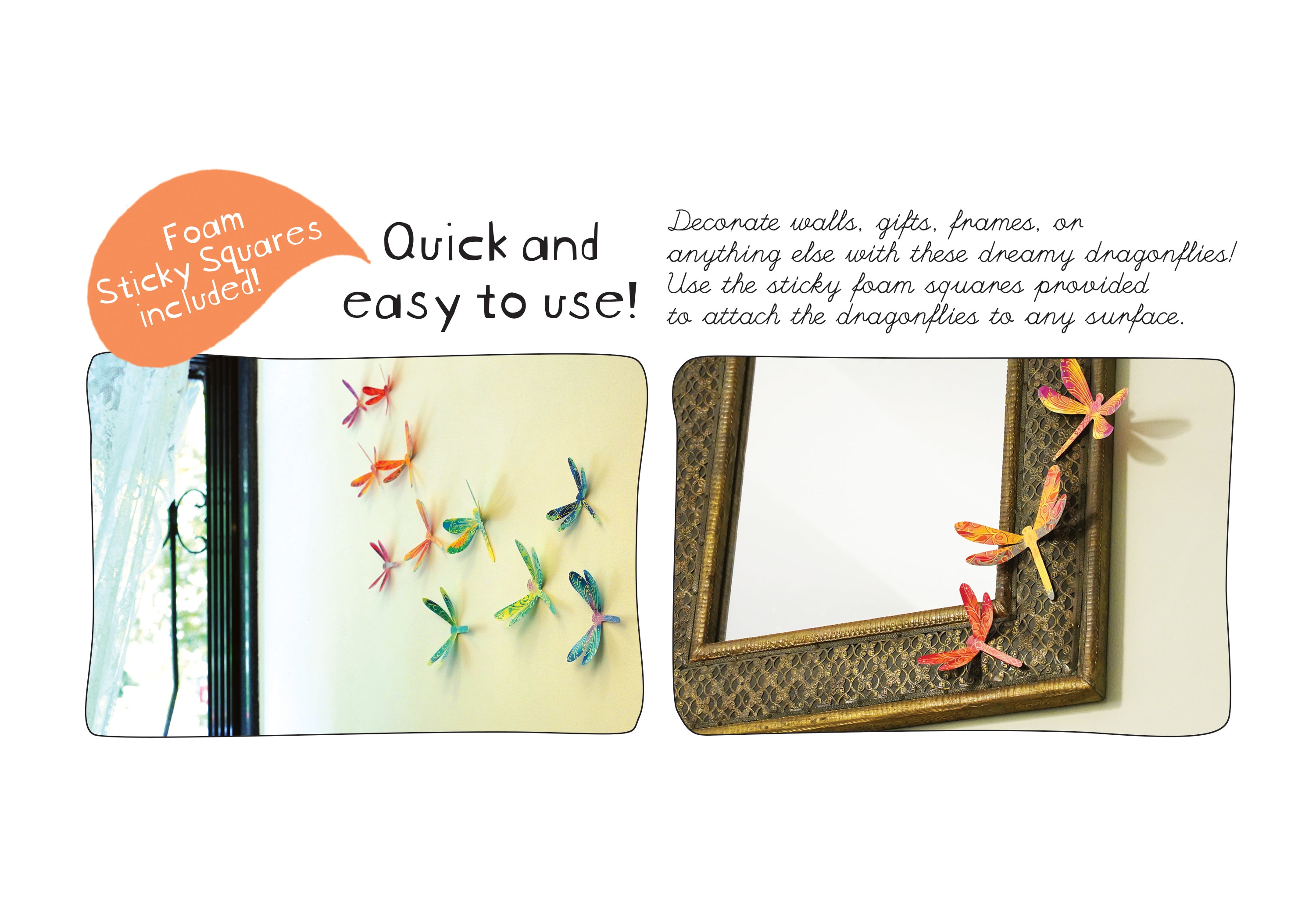 Paper Mini Happy Home Fairy Lights & Dragonflies Wall Decor Combo