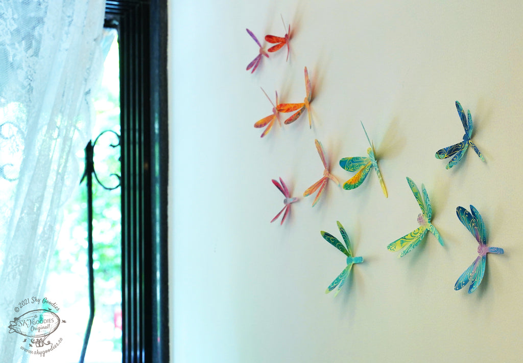 Paper Mini Happy Home Fairy Lights & Dragonflies Wall Decor Combo