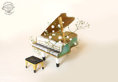 Turquoise Mini Grand Piano Calendar 2025 - DIY Paper Craft Kit