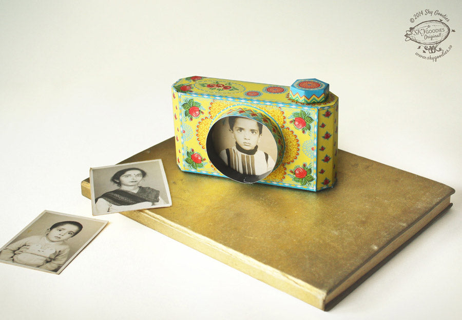 Colourful Yellow Camera Photo Frame DIY Paper Craft Kit