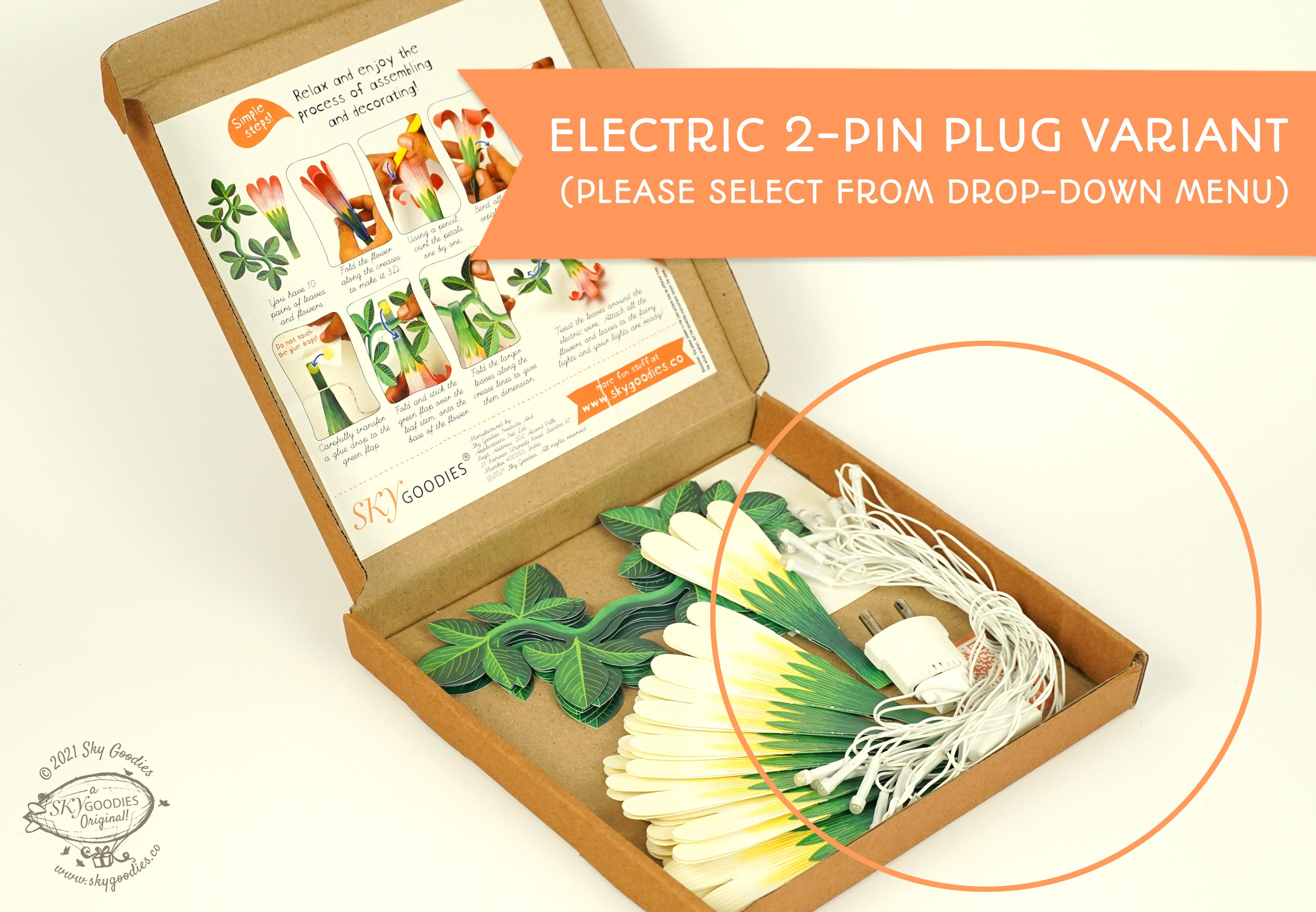Festive Combo Saver Pack of 5 White Paper Flower Fairy Lights