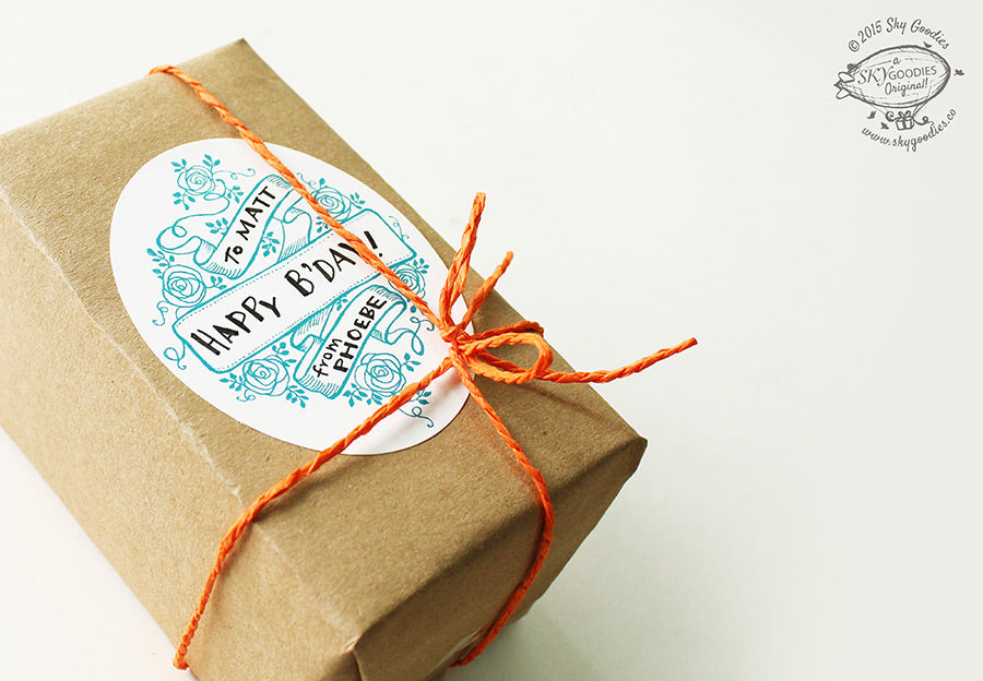 Lovely Labels: Large Oval BLUE: Set of 12