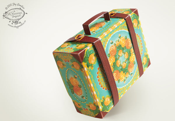 Snap-fit Gift Box: Colorful Suitcase: Blue