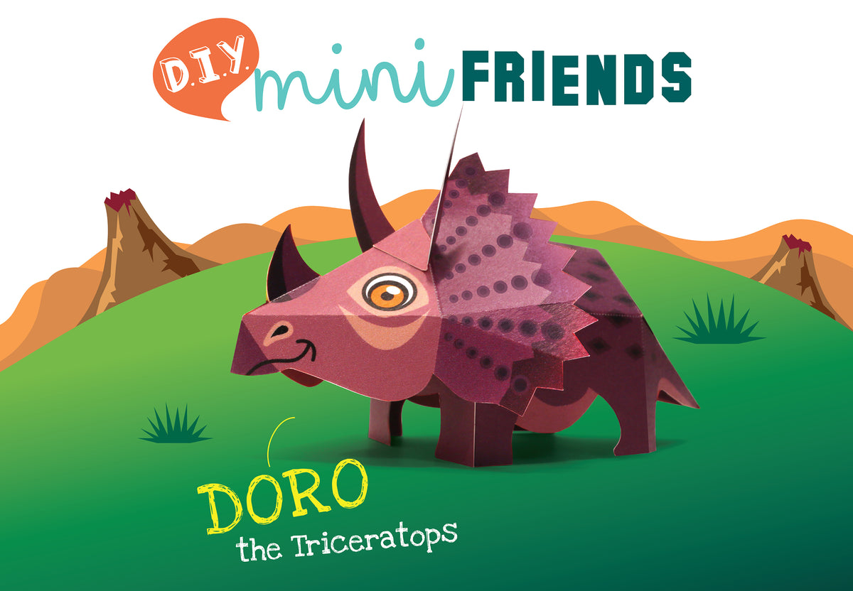 Mini Triceratops DIY Dinosaur Paper Craft Kit – Sky Goodies