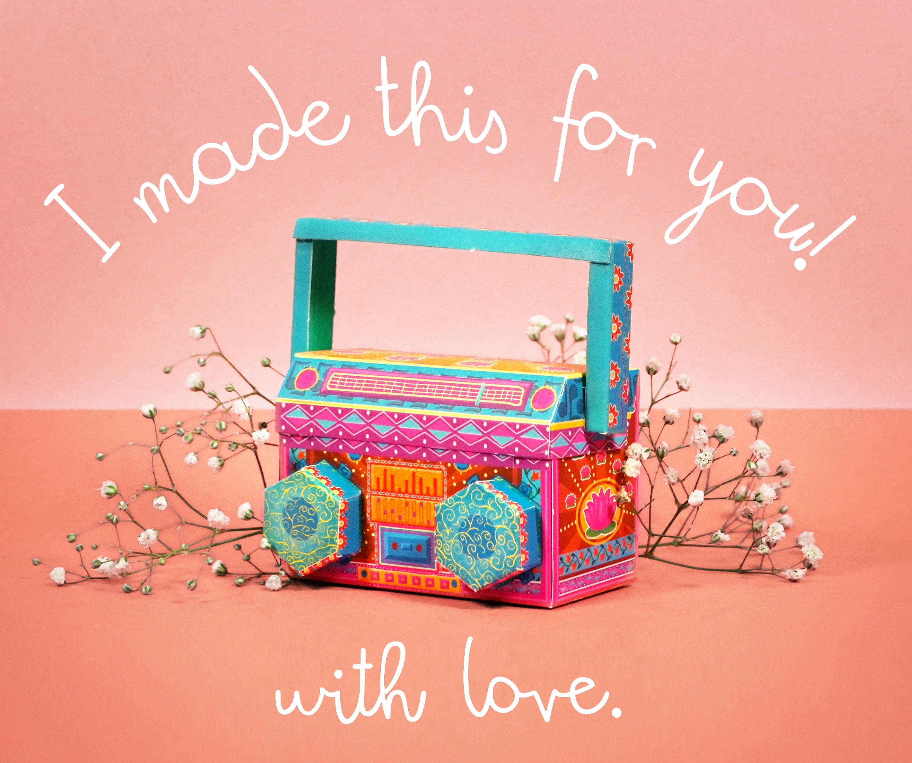 Colourful Mini Boombox DIY Paper Craft Kit