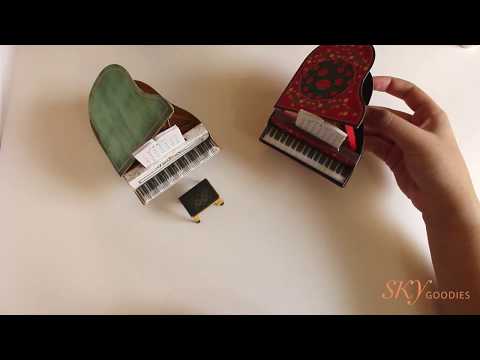 Turquoise Mini Grand Piano Calendar 2026 & 2027 - DIY Paper Craft Kit
