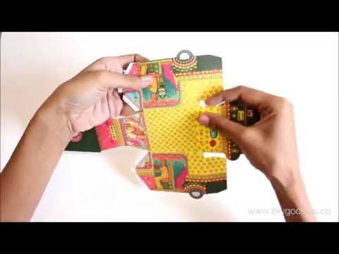 Bombay Auto Rickshaw Box: Green design - DIY Paper Craft Kit