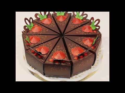 Set of 10 Chocolate Cake Gift Boxes