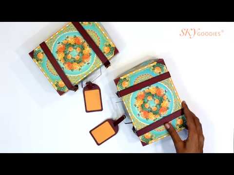 Set of 10 Colourful Blue Suitcase Gift Boxes