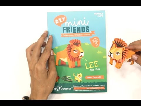 Mini Lion DIY Animal Paper Craft Kit