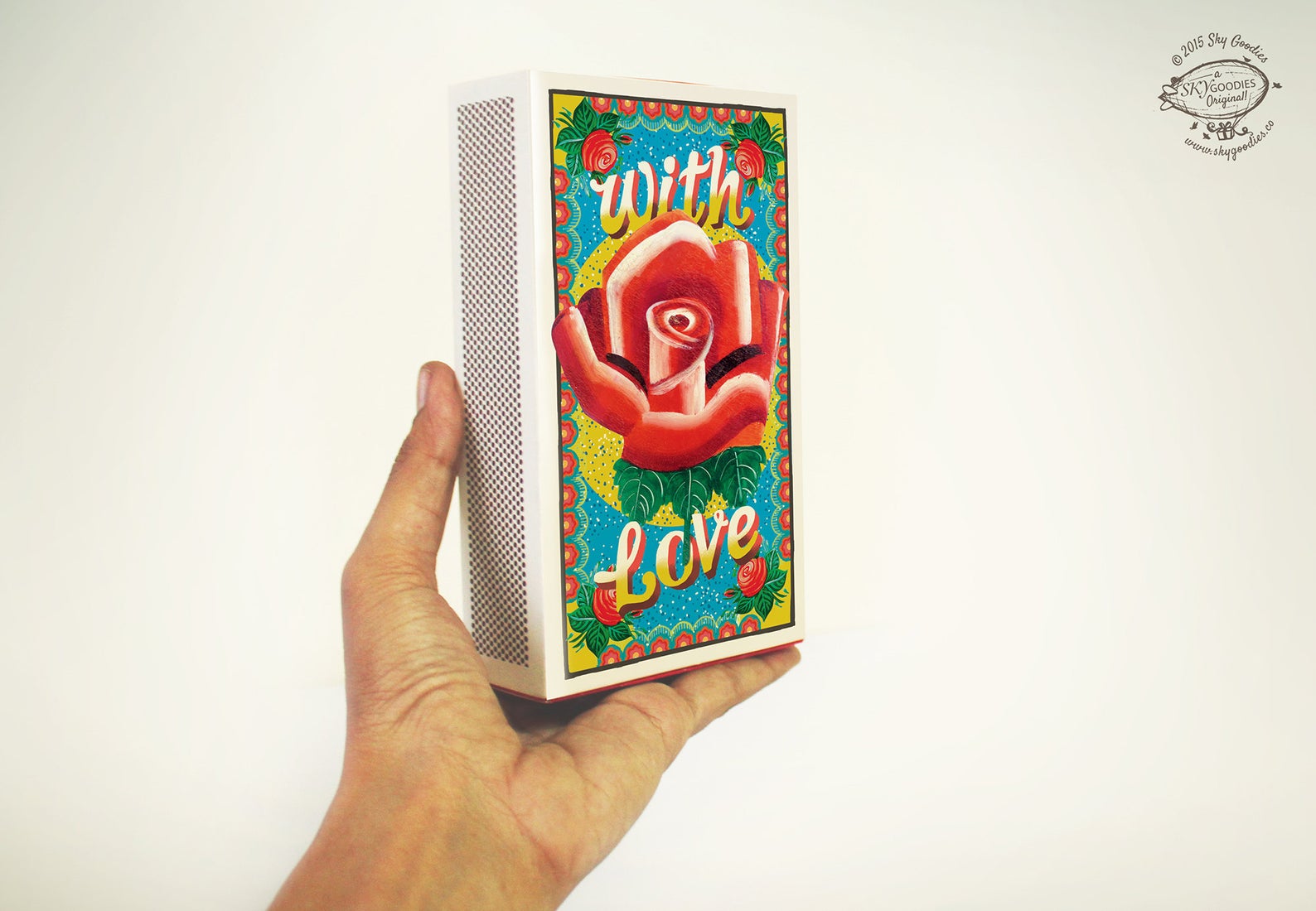 Festive Gift Pack: 'WITH LOVE' Matchbox Gift Box with 8 electric tea lights