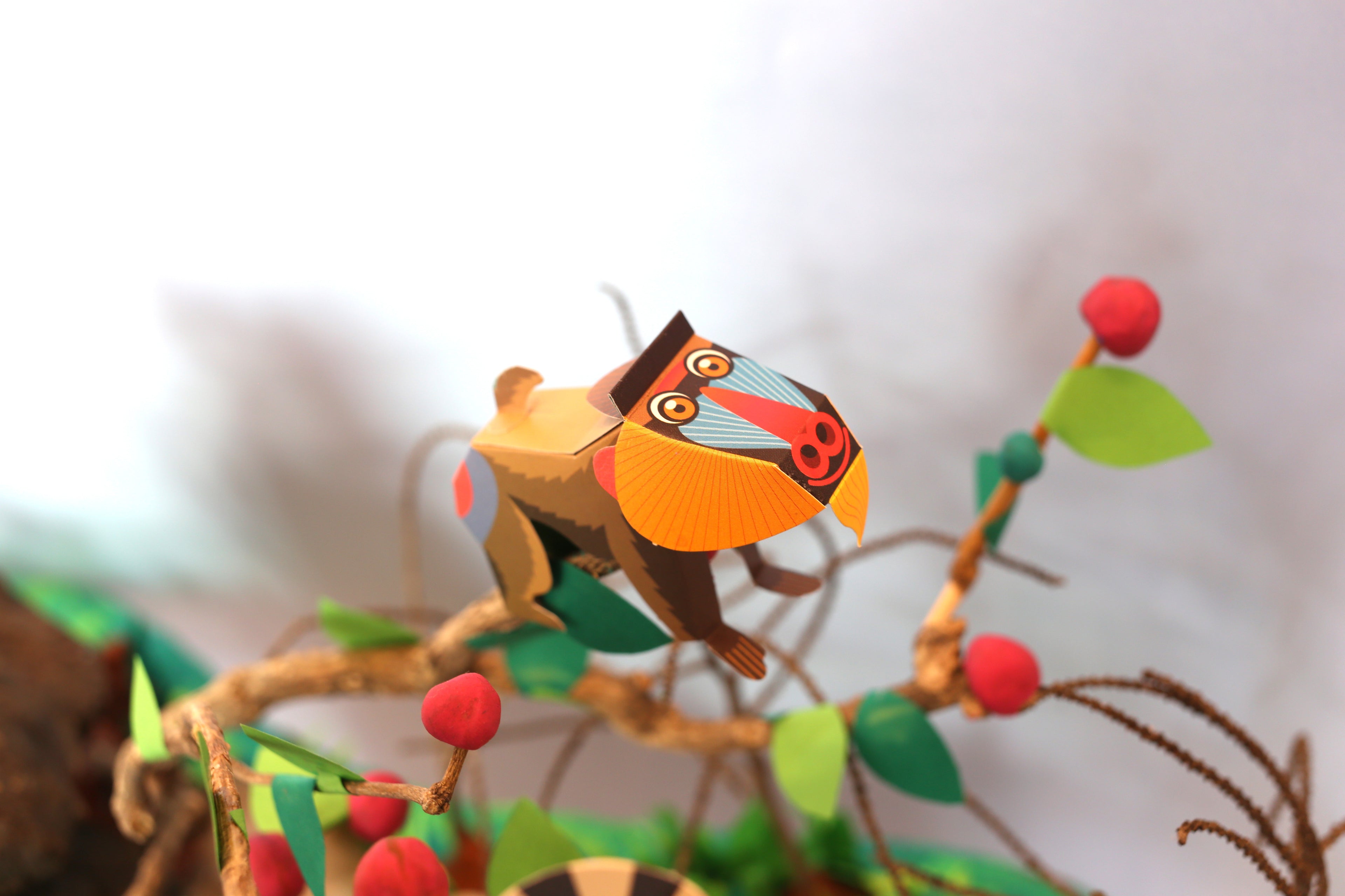 Mini Mandrill Monkey DIY Animal Paper Craft Kit