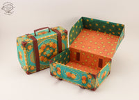 Set of 10 Colourful Blue Suitcase Gift Boxes