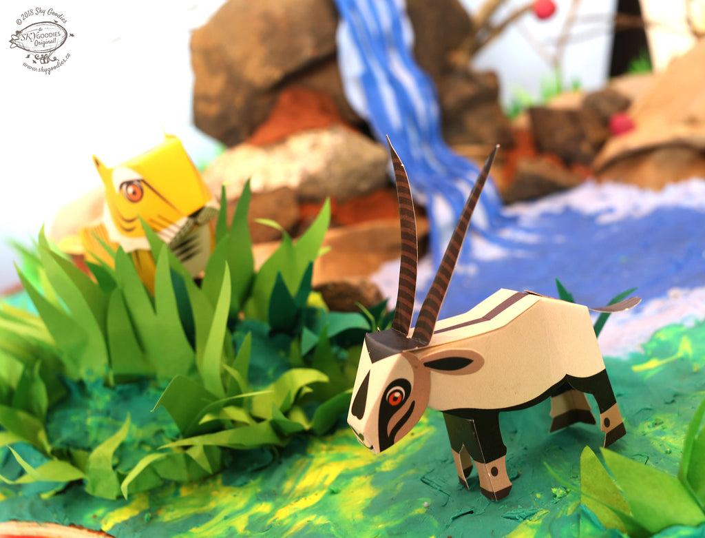 Mini Arabian Oryx DIY Animal Paper Craft Kit