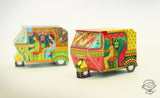 Bombay Auto Rickshaw Box: Pink design - DIY Paper Craft Kit