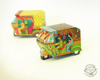 Bombay Auto Rickshaw Box: Green design - DIY Paper Craft Kit