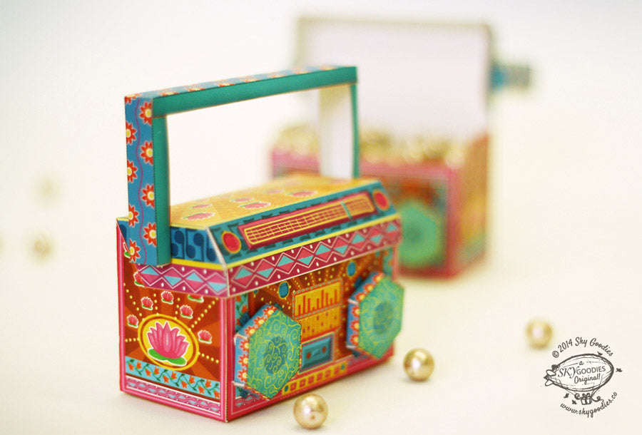 Colourful Mini Boombox DIY Paper Craft Kit