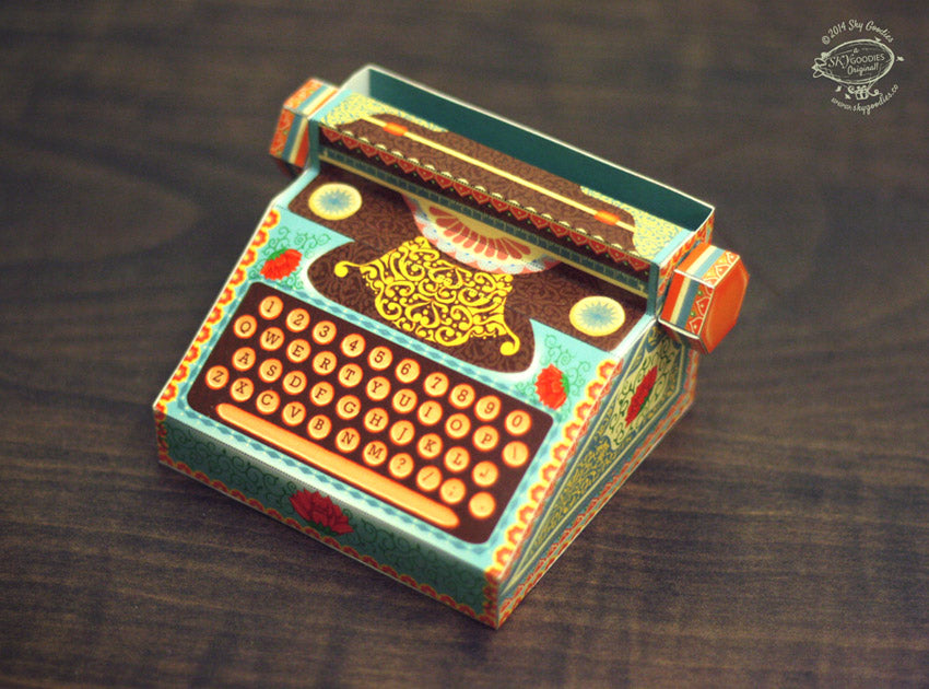 Colourful Typewriter Desk Calendar 2026 & 2027 DIY Paper Craft Kit