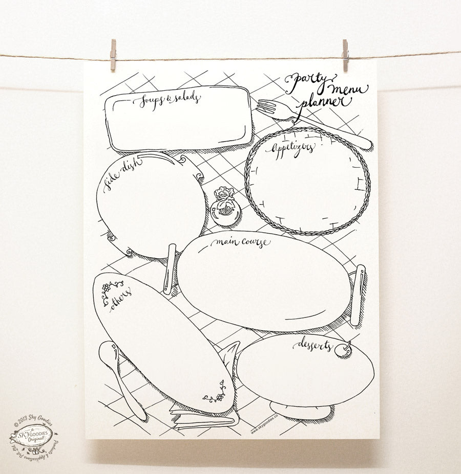 Doodle Party Planners and Fridge Magnet Set