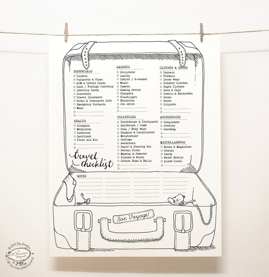 Doodle Travel Organizer and Fridge Magnet Set