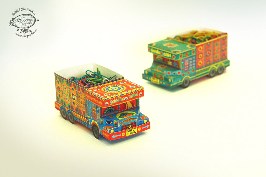 Blue ‘Goodies Carrier’ Truck container DIY Paper Craft Kit